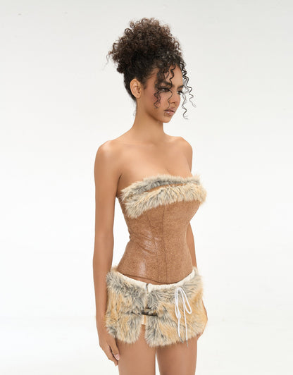 Golden Feather Corset Set