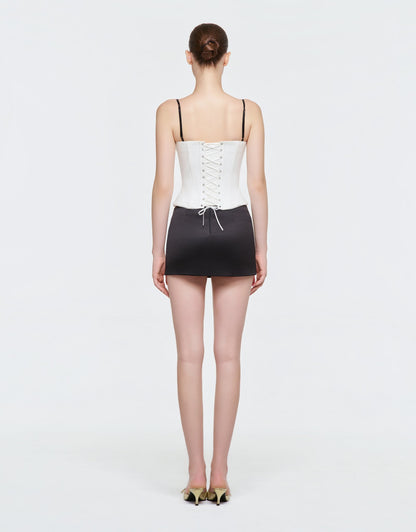 Lace Corset - Belted Mini Skirt