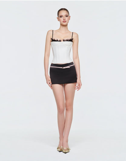 Lace Corset - Belted Mini Skirt